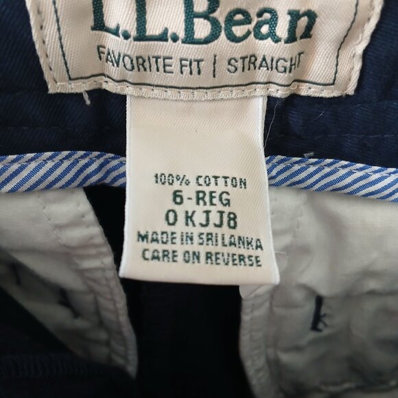 L.L. Bean Women's Favorite Fit Navy Chino Shorts Pink Anchors Size 6 100% Cotton - Picture 10 of 15